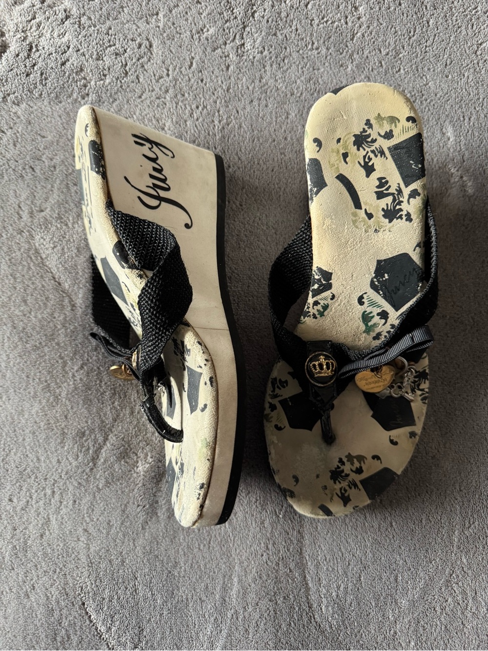 Rare Vintage Juicy Couture Smells Like Couture Wedge Sandal Heels Y2K Size 7
